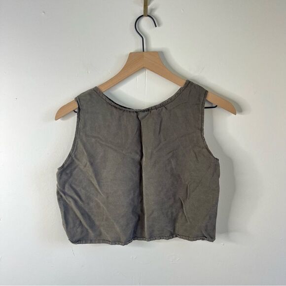 Emlee Tops - EMLEE Cross Back Cropped Tank top | Tencel Gray size 1 Small